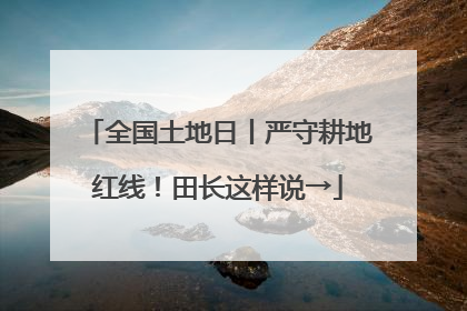 全国土地日丨严守耕地红线！田长这样说→