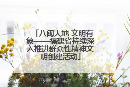 八闽大地 文明有象——福建省持续深入推进群众性精神文明创建活动