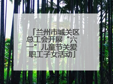兰州市城关区总工会开展“六一”儿童节关爱职工子女活动
