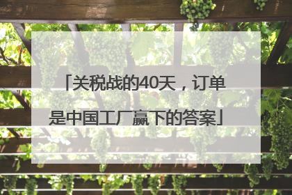 关税战的40天，订单是中国工厂赢下的答案