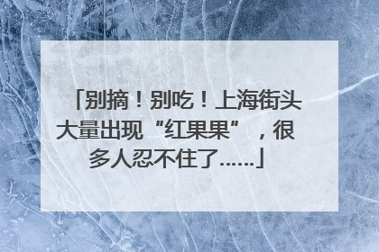 别摘！别吃！上海街头大量出现“红果果”，很多人忍不住了……