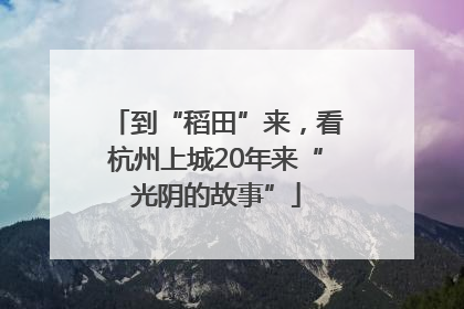 到“稻田”来，看杭州上城20年来“光阴的故事”