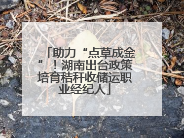 助力“点草成金”！湖南出台政策培育秸秆收储运职业经纪人