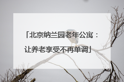 北京纳兰园老年公寓：让养老享受不再单调