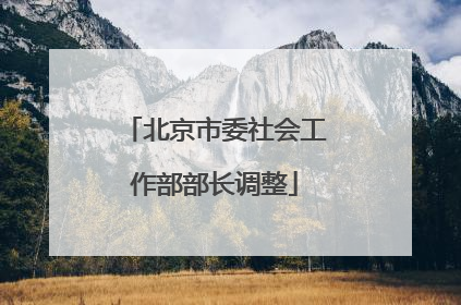 北京市委社会工作部部长调整
