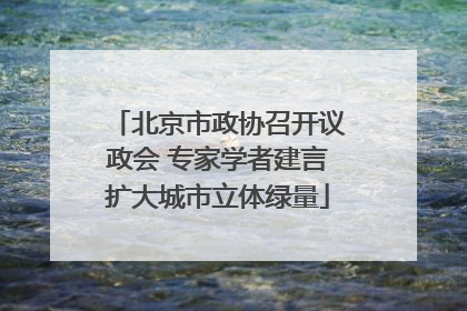 北京市政协召开议政会 专家学者建言扩大城市立体绿量