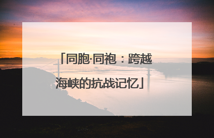 同胞·同袍：跨越海峡的抗战记忆