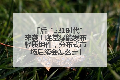 后“531时代”来袭！隆基绿能发布轻质组件，分布式市场后续会怎么走