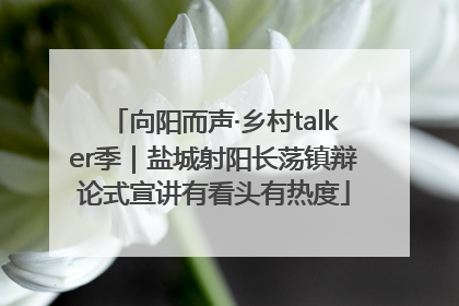 向阳而声·乡村talker季｜盐城射阳长荡镇辩论式宣讲有看头有热度