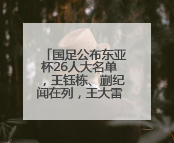 国足公布东亚杯26人大名单，王钰栋、蒯纪闻在列，王大雷落选
