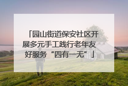 园山街道保安社区开展多元手工践行老年友好服务“四有一无”