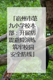 宿州市第九小学校本部：开展防震避险演练 筑牢校园安全防线