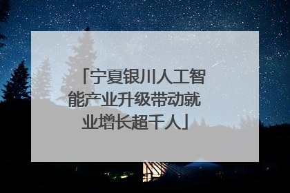 宁夏银川人工智能产业升级带动就业增长超千人