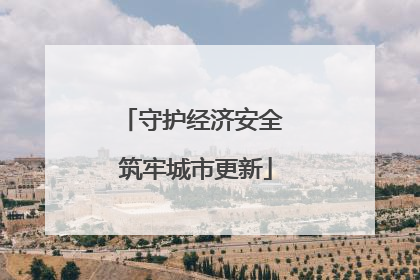 守护经济安全 筑牢城市更新