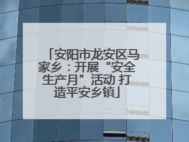 安阳市龙安区马家乡：开展“安全生产月”活动 打造平安乡镇