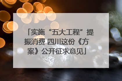实施“五大工程”提振消费 四川这份《方案》公开征求意见