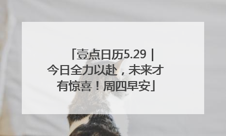 壹点日历5.29｜今日全力以赴，未来才有惊喜！周四早安