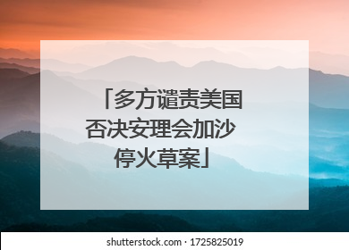 多方谴责美国否决安理会加沙停火草案