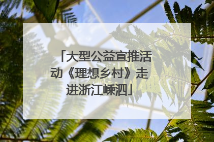 大型公益宣推活动《理想乡村》走进浙江嵊泗