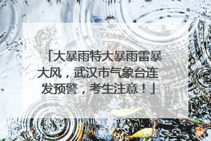 大暴雨特大暴雨雷暴大风，武汉市气象台连发预警，考生注意！