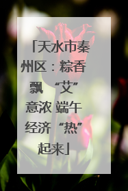 天水市秦州区：粽香飘 “艾”意浓 端午经济“热”起来