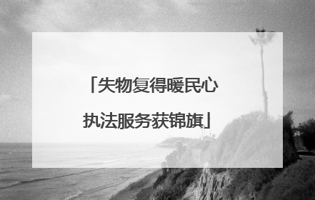 失物复得暖民心 执法服务获锦旗