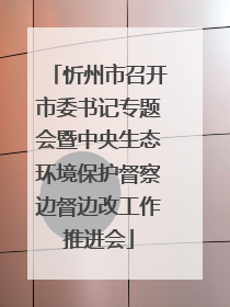 忻州市召开市委书记专题会暨中央生态环境保护督察边督边改工作推进会
