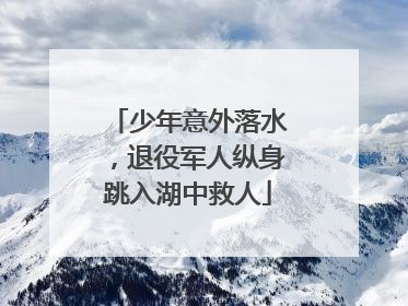 少年意外落水，退役军人纵身跳入湖中救人