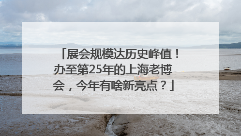 展会规模达历史峰值！办至第25年的上海老博会，今年有啥新亮点？