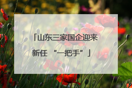 山东三家国企迎来新任 “一把手”