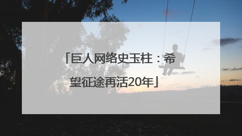 巨人网络史玉柱：希望征途再活20年
