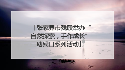 张家界市残联举办“自然探索，手作成长”助残日系列活动