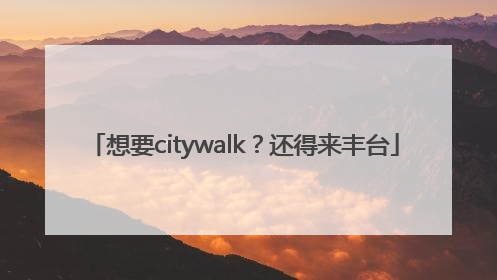 想要citywalk？还得来丰台