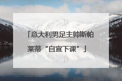 意大利男足主帅斯帕莱蒂“自宣下课”