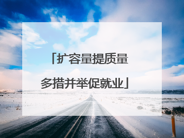 扩容量提质量 多措并举促就业