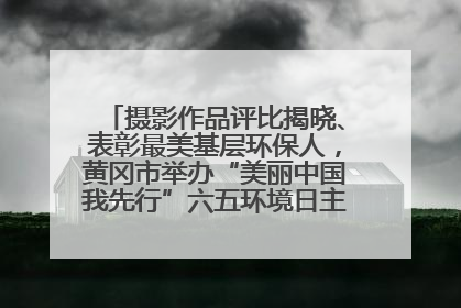 摄影作品评比揭晓、表彰最美基层环保人，黄冈市举办“美丽中国我先行”六五环境日主题宣传活动