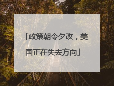 政策朝令夕改，美国正在失去方向