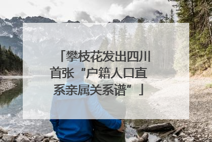 攀枝花发出四川首张“户籍人口直系亲属关系谱”