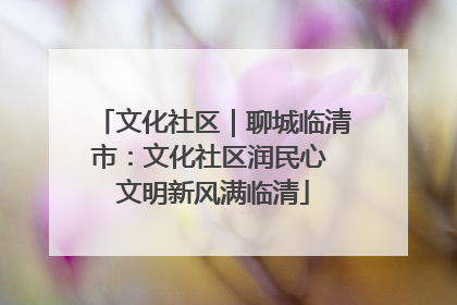文化社区｜聊城临清市：文化社区润民心 文明新风满临清