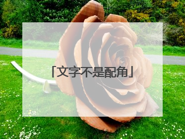 文字不是配角