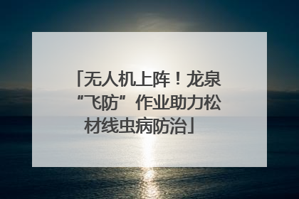无人机上阵！龙泉“飞防”作业助力松材线虫病防治
