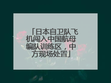 日本自卫队飞机闯入中国航母编队训练区，中方现场处置
