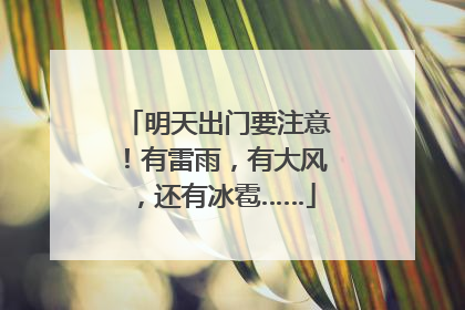 明天出门要注意！有雷雨，有大风，还有冰雹……