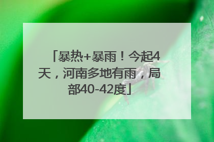 暴热+暴雨！今起4天，河南多地有雨，局部40-42度