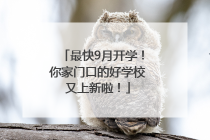 最快9月开学！你家门口的好学校又上新啦！
