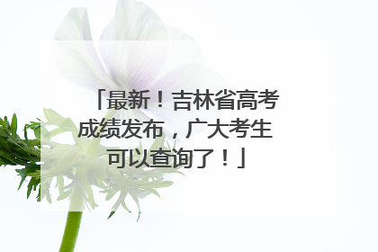 最新！吉林省高考成绩发布，广大考生可以查询了！