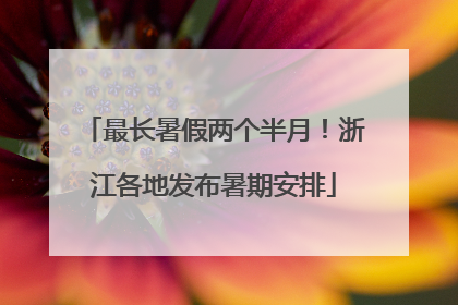 最长暑假两个半月！浙江各地发布暑期安排
