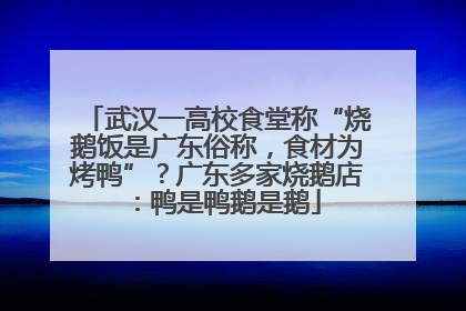 武汉一高校食堂称“烧鹅饭是广东俗称，食材为烤鸭”？广东多家烧鹅店：鸭是鸭鹅是鹅