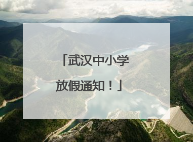 武汉中小学放假通知！