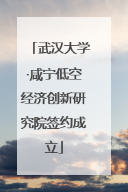 武汉大学·咸宁低空经济创新研究院签约成立